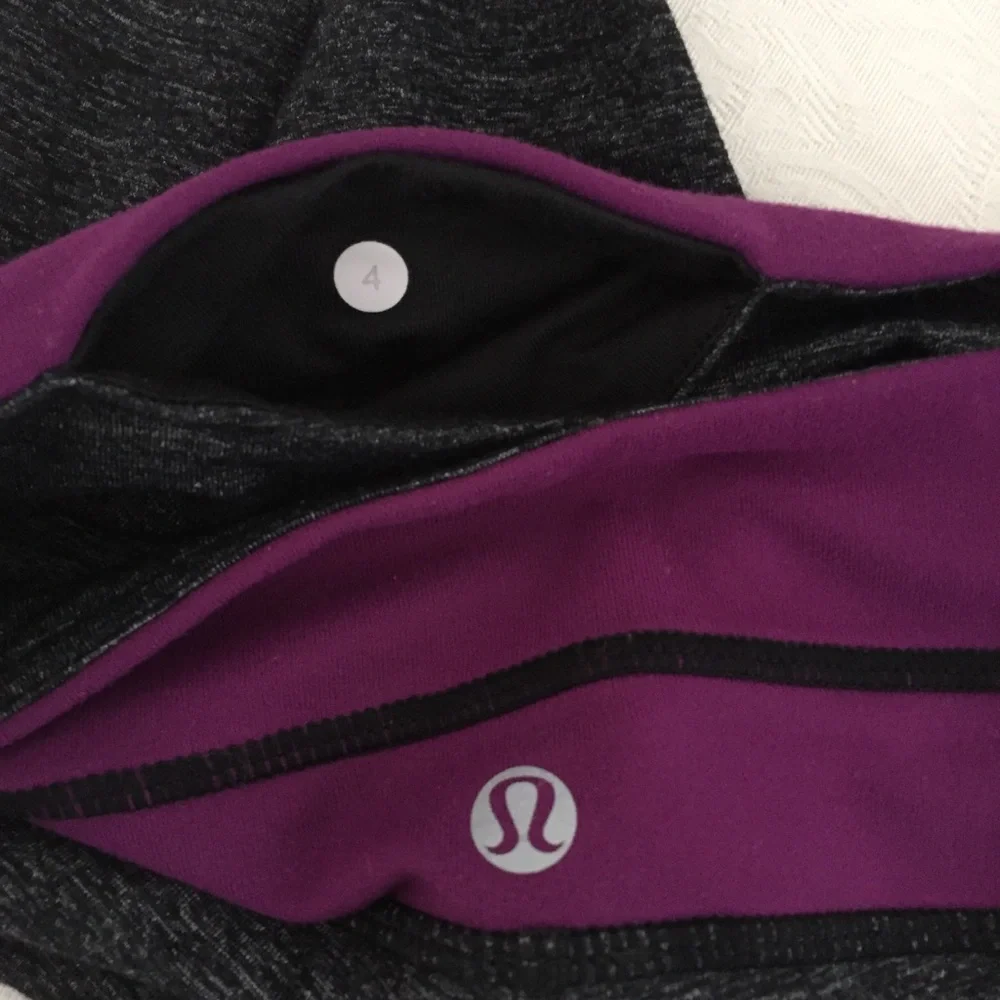 Lululemon Groove Crop pants. Gray purple